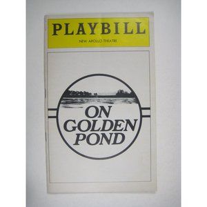 On Golden Pond May 1979 Playbill New Apollo Theatre Sternhagen Aldredge